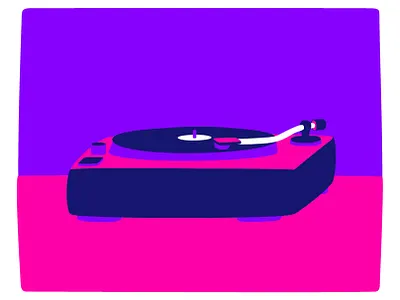 Neon Turntable design graphic design illustration music screenprint