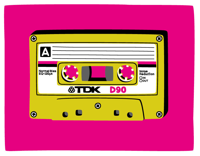 Those 90's Mix Tapes cassette design graphic design illustration music screenprint