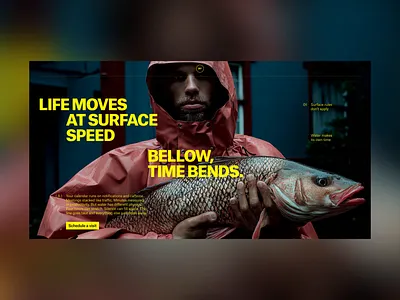 Plenty Fish - Website animation bold branding editorial fishing gothic landing page swiss typography ui ui motion yellow
