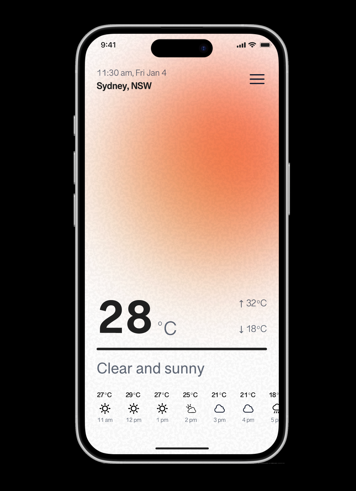 Colourful Weather Mobile Application animation design figma illustration interaction design minimalist mobile app mobile design user interface