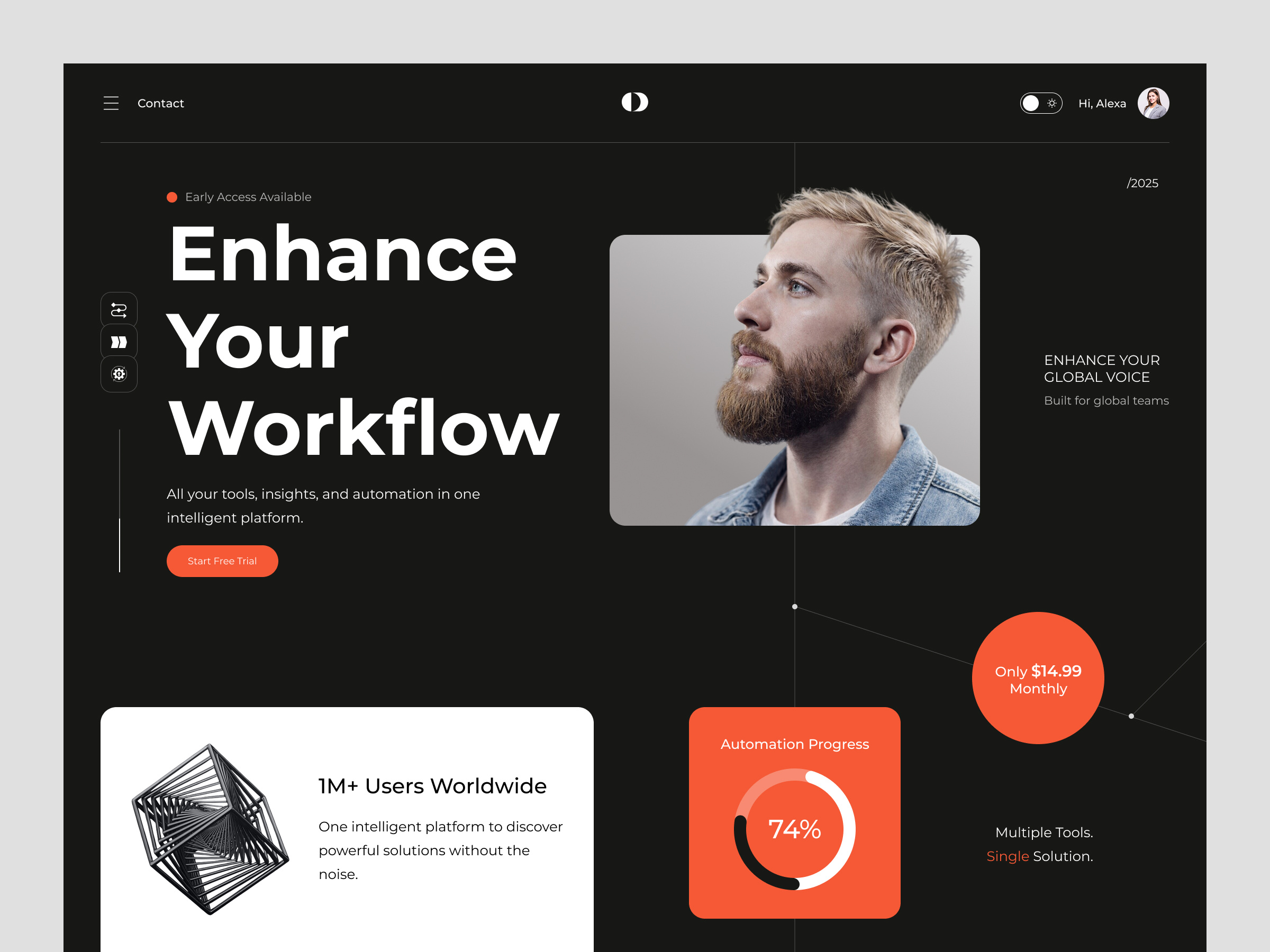 Example of Opera Landing Page Design