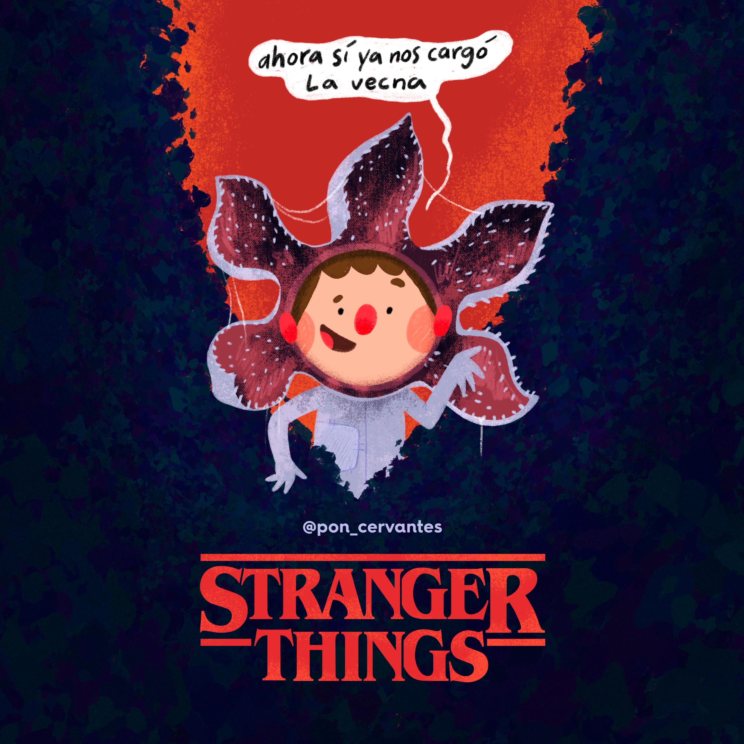 Stranger Things cartoon character color costume cute demogorgon design illustration netflix poster series stranger things