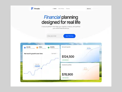 Financial Planning Platform Website Hero | Fintech Website b2b saas design finance financial planning fintech product saas website ui ui ux web web app website design website hero