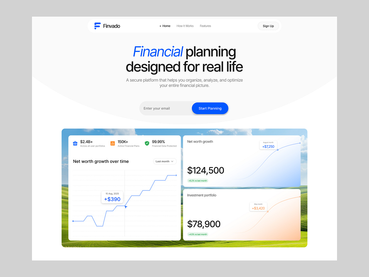 Financial Planning Platform Website Hero | Fintech Website Image 5
