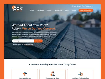 Pak Exteriors // Web Design exterior home house interior renovation roof roofing siding web design