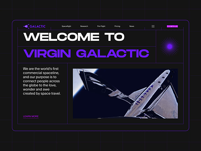 Virgin Galactic | Corporate website redesign design minimal ui ux web