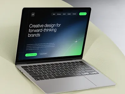 Luminex Studio – Creative Hero Section ✨ agency apple glass creative design desktop glassmorph gradient hero section landing page portfolio ui ui design ux website