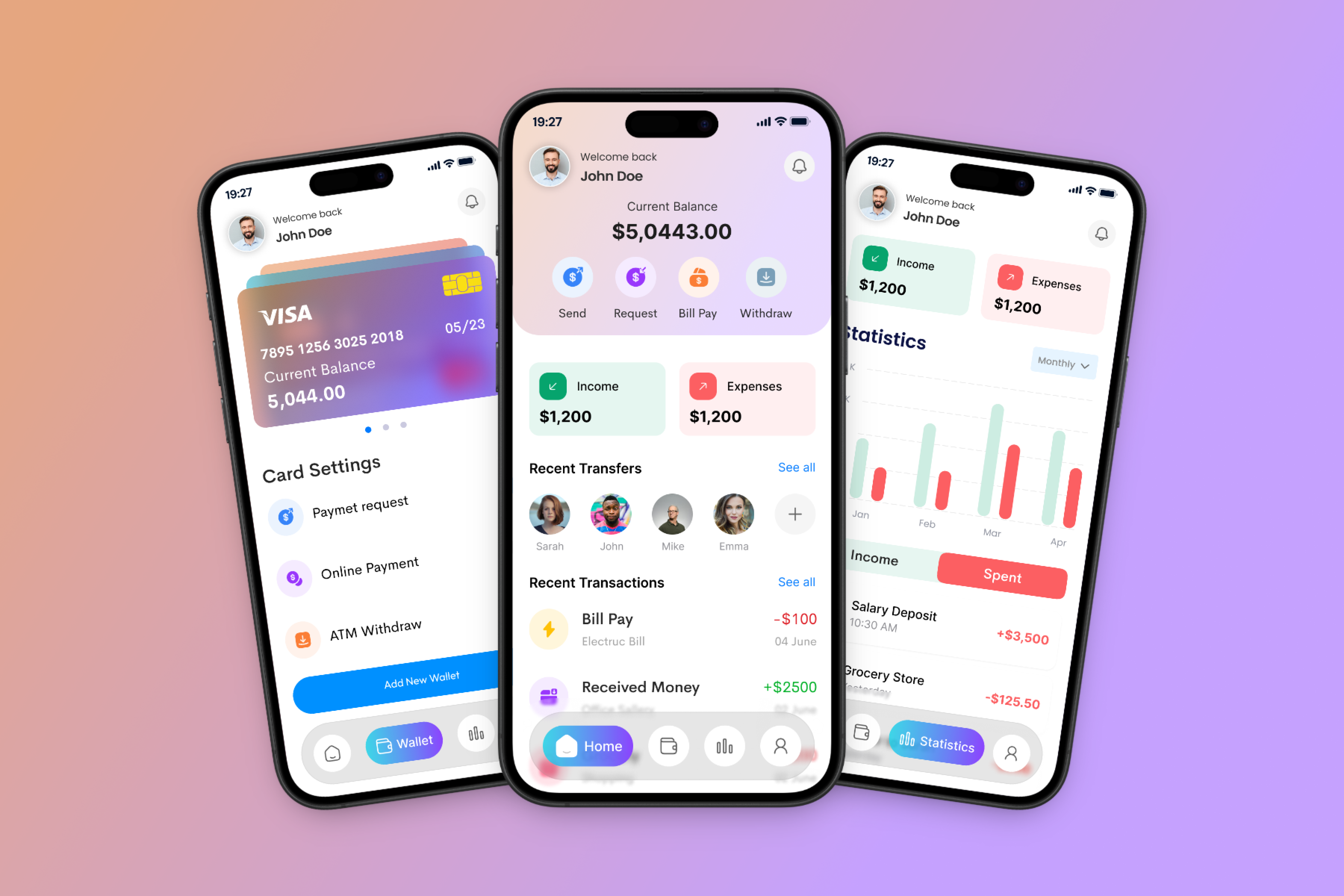 Example of Modern Fintech Finantial Ai Apps Design