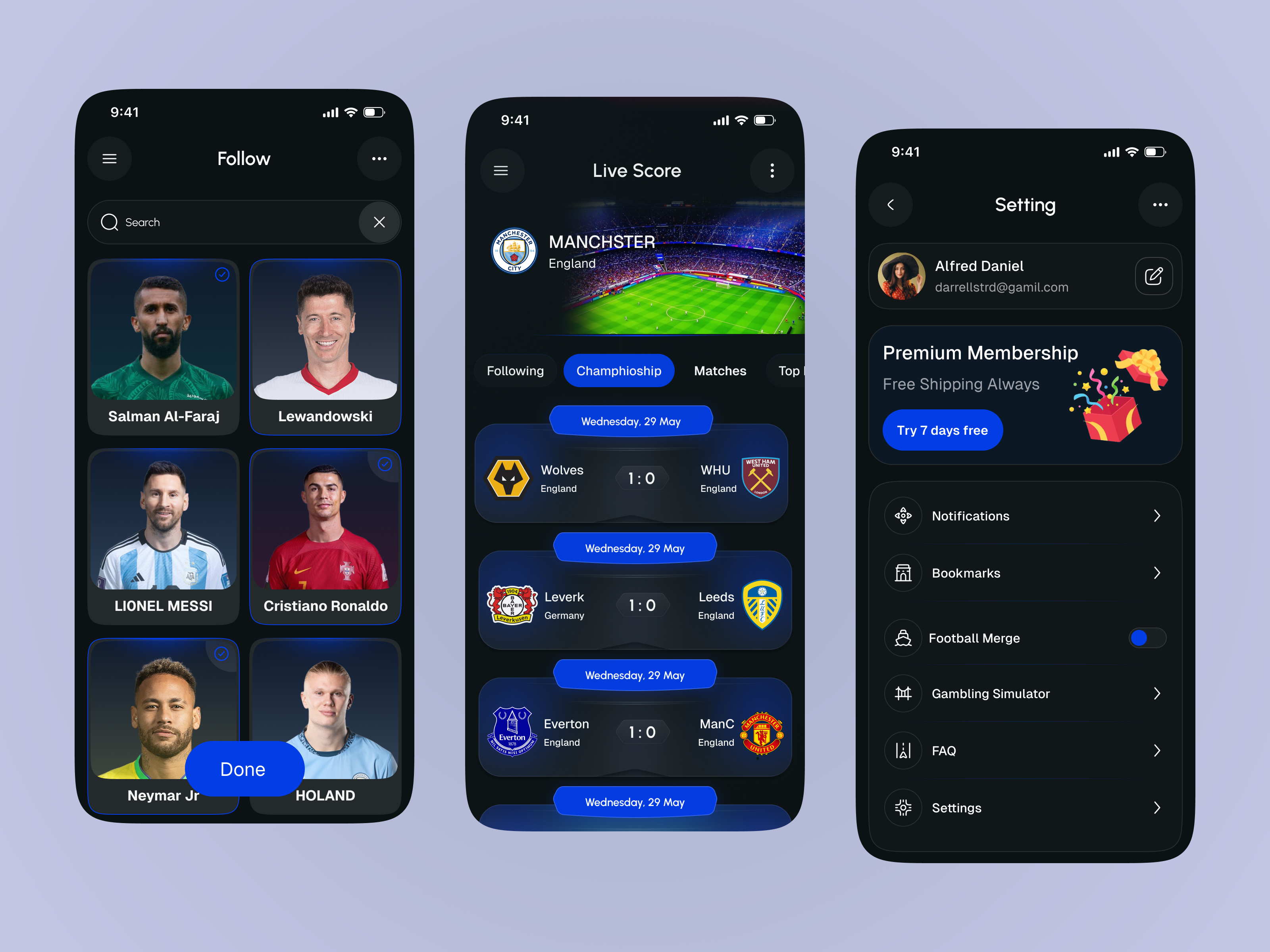 Sports Live Score & Player Tracking Mobile App UI football app game score app ios app live score live score app match tracker ui mobile mobile app design sports analytics sports app sports live score app sports news app sports ui ui ux design