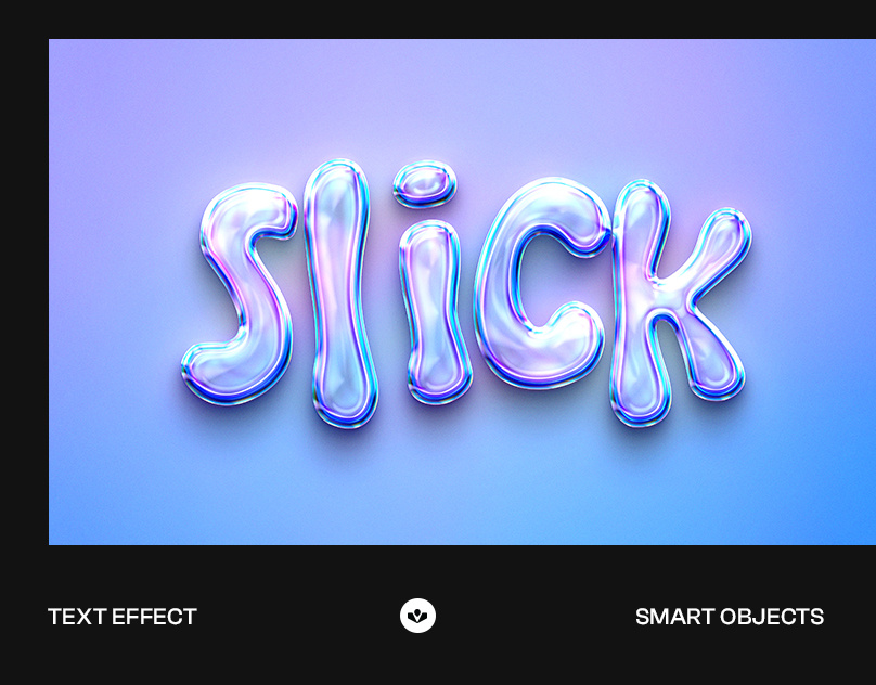 Holographic Liquid Text Effect design graphic design hologram illustration solasome template text effect typography