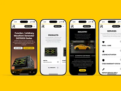 Rigol - Website / UX/UI design / Redesign / Mobile adaptive animation application benahce black branding design interface mobile prototype software technology ui ux uxui web webdesign website wireframe yellow