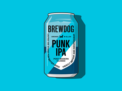 Brewdog Punk IPA Beer beer beer can can illustration ipa scotland vector vector art vector illustration