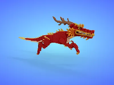 Voxel Chinese Dragon - 3d Game Asset 3d 3d model chinese creature dragon dragons fantasy game asset isometric lowpoly magicavoxel unity 3d voxedit voxel voxel art voxels