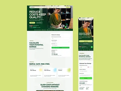 B2B Cost Optimization Website Landing Page UI b2b b2b website branding clean design conversion design design landing page design marketing website modern ui product design responsive design ui design ux design web ui website design website landing page