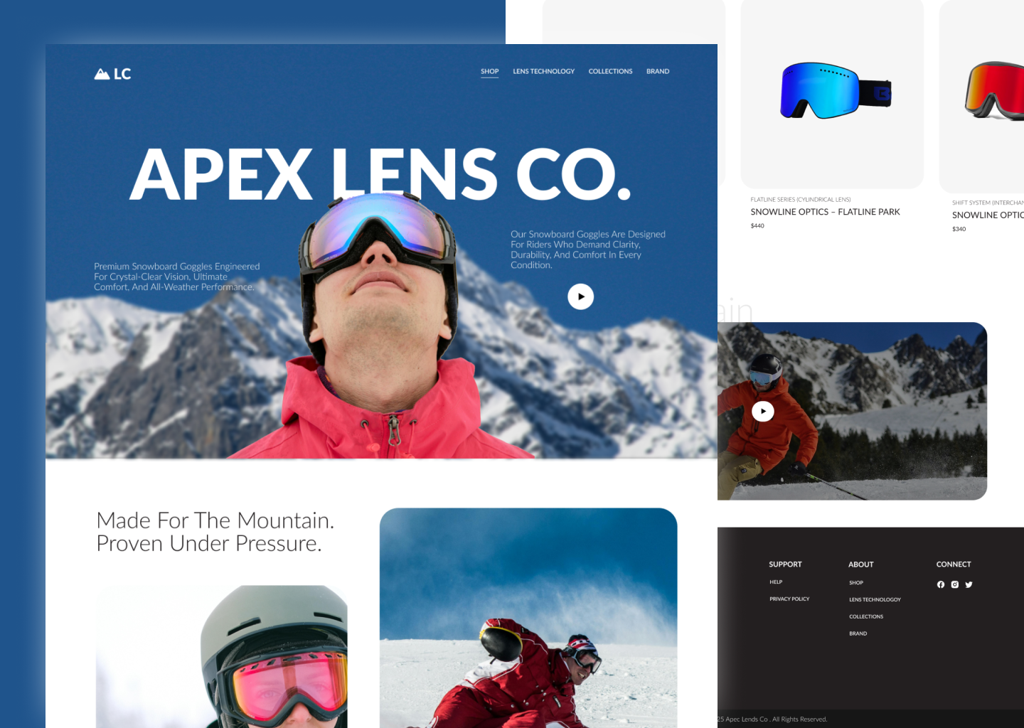 Apex Lens Co. graphic design web design webflow website wordpress