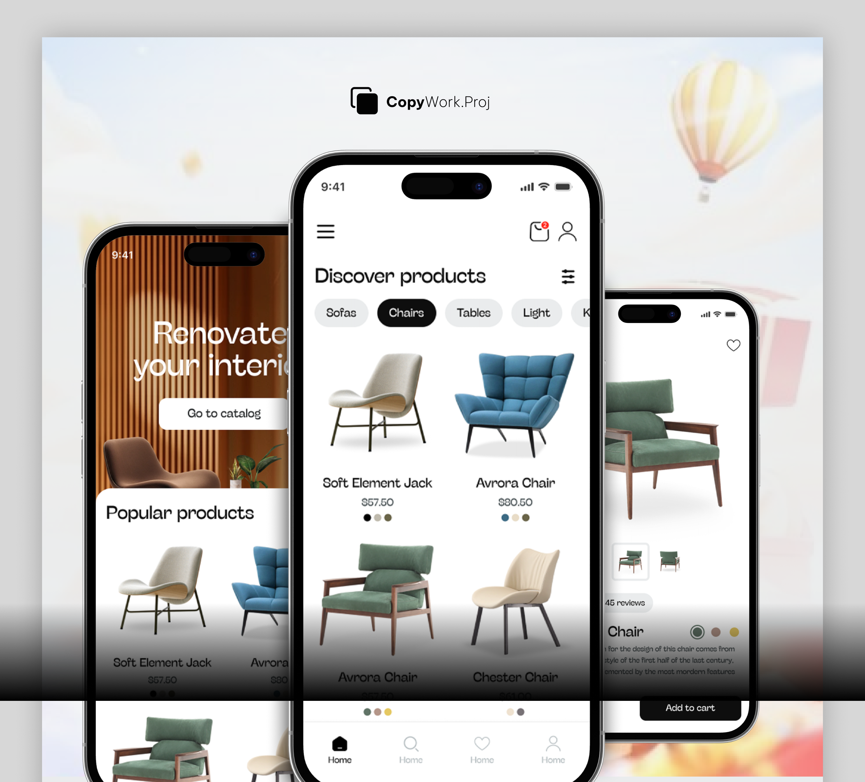 E-commerce Shop App | UI Design app design e commerce elegant figma furniture mobile app ui uiux ux