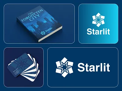 Starlit Book Library Logo Design | Publishing & Reading Brand book branding book logo bookstore logo brand identity brand mark branding design creative branding editorial design education brand identity design knowledge brand library logo logo design logo identity minimalist logo modern logo publishing logo reading typography logo visual identity
