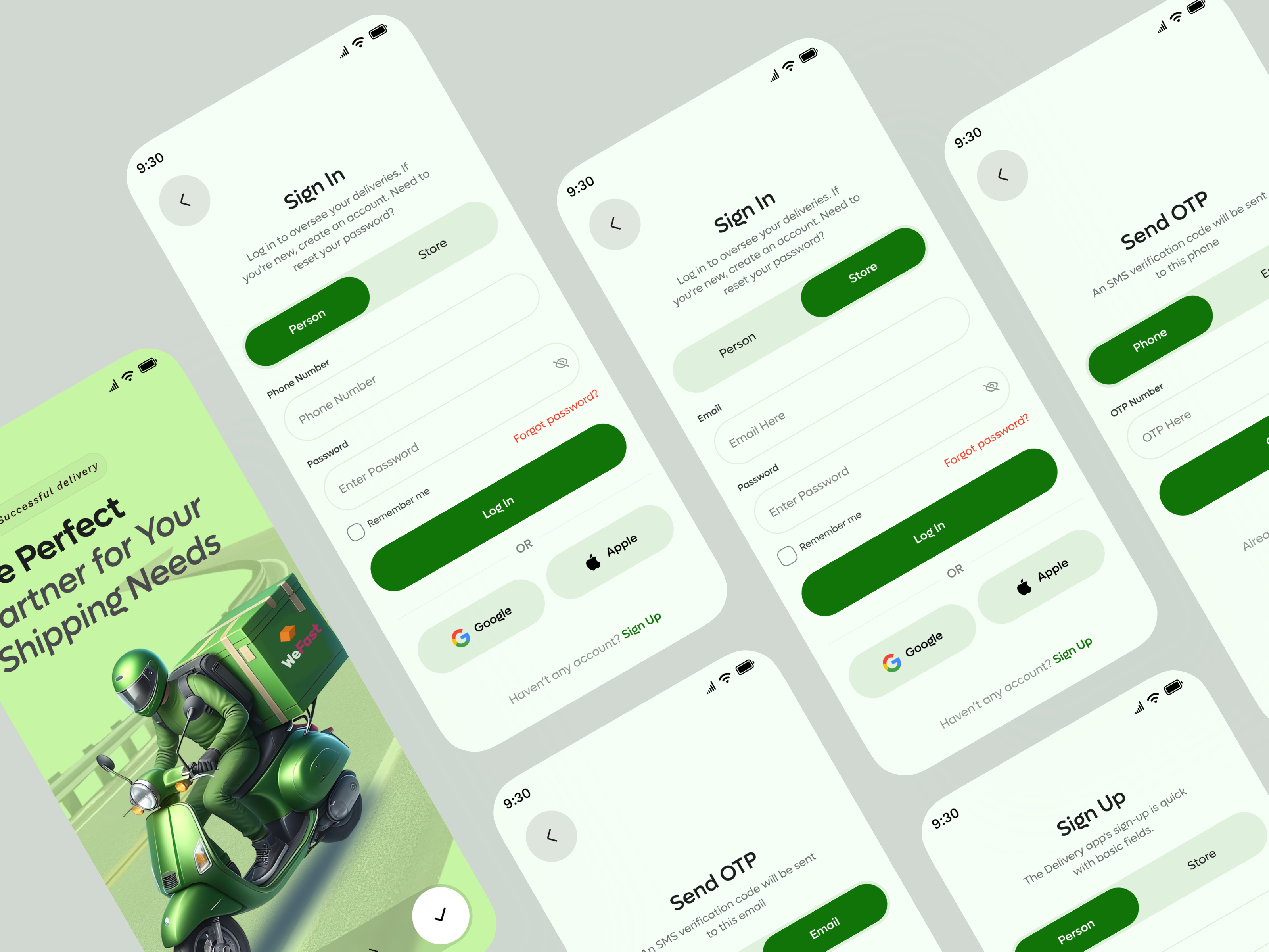 Logistics App Onboarding & Login UI – Ship Smarter, Faster app design driver service login screen login ui logistics logistics mobile app mobile mobile app mobile onboarding onboarding onboarding screens product design saas shipping management sign in sign up sign up page signup transportation ui design