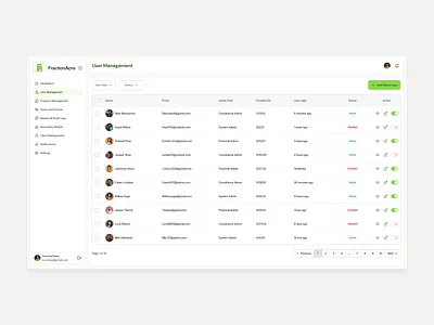 User Management Panel for Fractional Investment Platform accesscontrol adminpanel dashboarddesign enterprisetools fintechui productdesign proptech saasdesign uidesign userexperience usermanagement uxdesign webappdesign webdesign