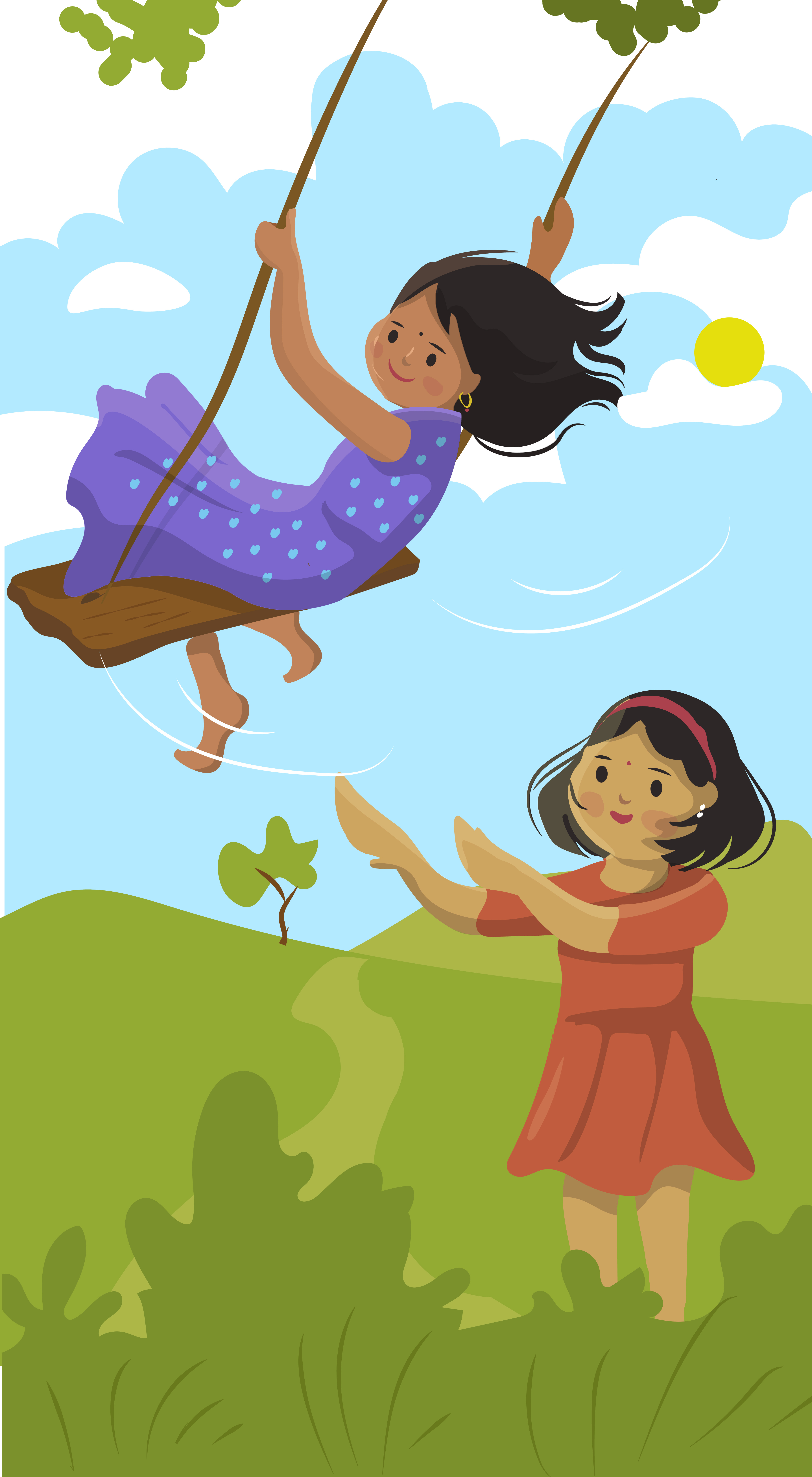 Swing Illustration - Chiku Piku Magazine / Audio Visual childrens book culture design inspiration designmilk graphic design illustration indian life storybook illustration vector illustration