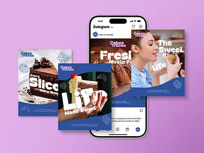 Creative Work (Cakes & Crumbs) bakery post design branding cake post design creativity design graphic design illustration logo post design social media post ui uiux design ux vector