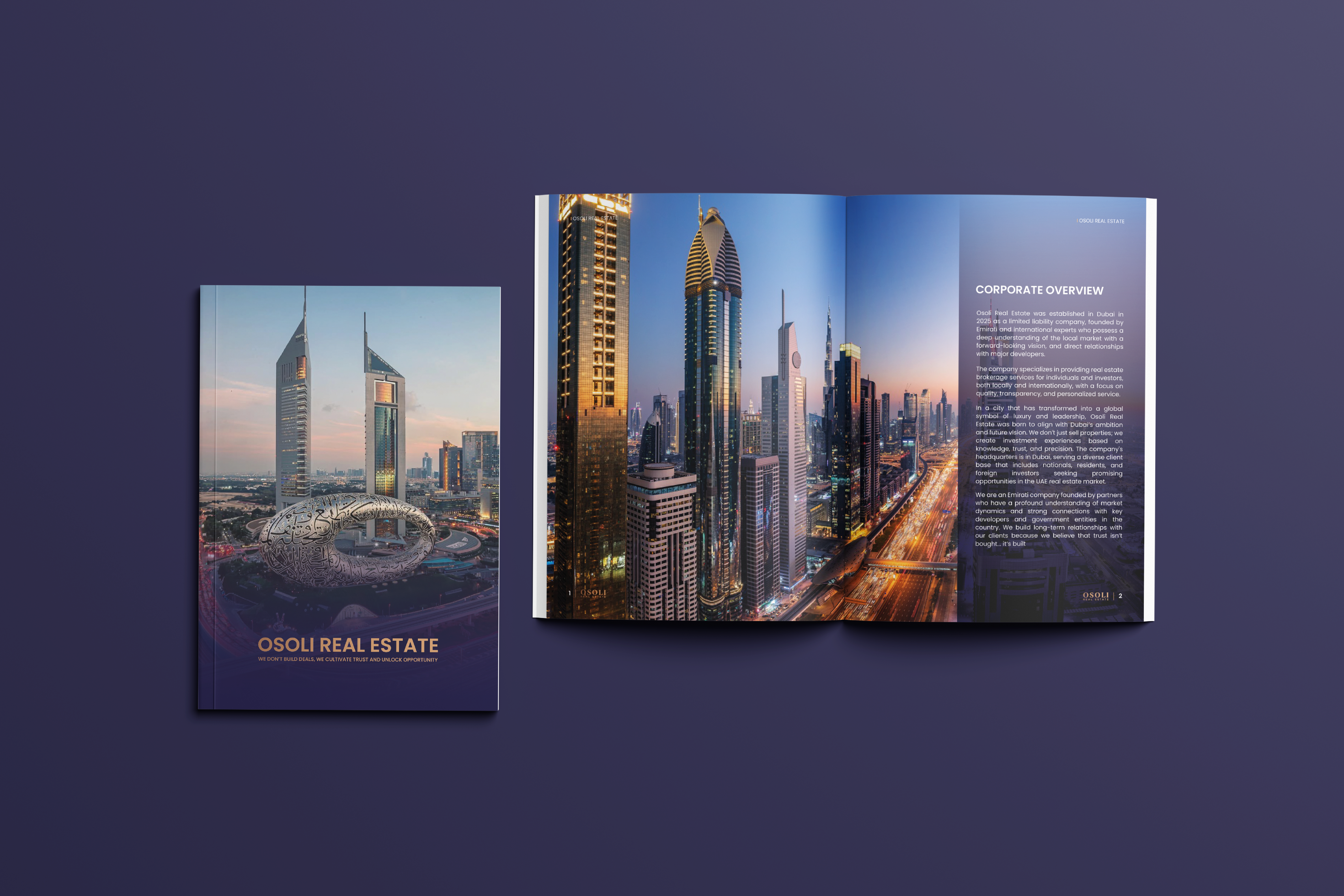 OSOLI Real Estate — Company Profile Brochure Design branding brochure design business brochure clean design company profile corporate design editorial design graphic design layout design minimal design print design professional design real estate branding typography visual hierarchy