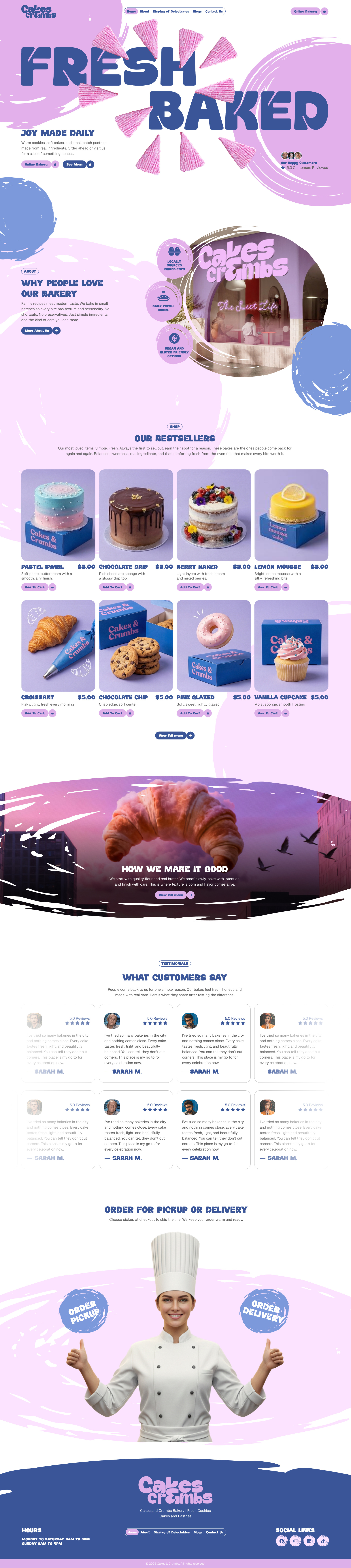 Website Design (Cakes & Crumbs) bakery website creativity design graphic design homepage design landing page landing page design ui uiux design ux website website design