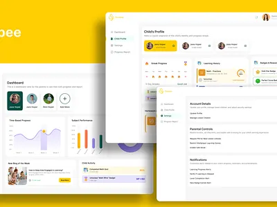 Monitor Your Child Activity Web App activity app child figma graphic design kids learning monitor school streaks ui uiux ux web work