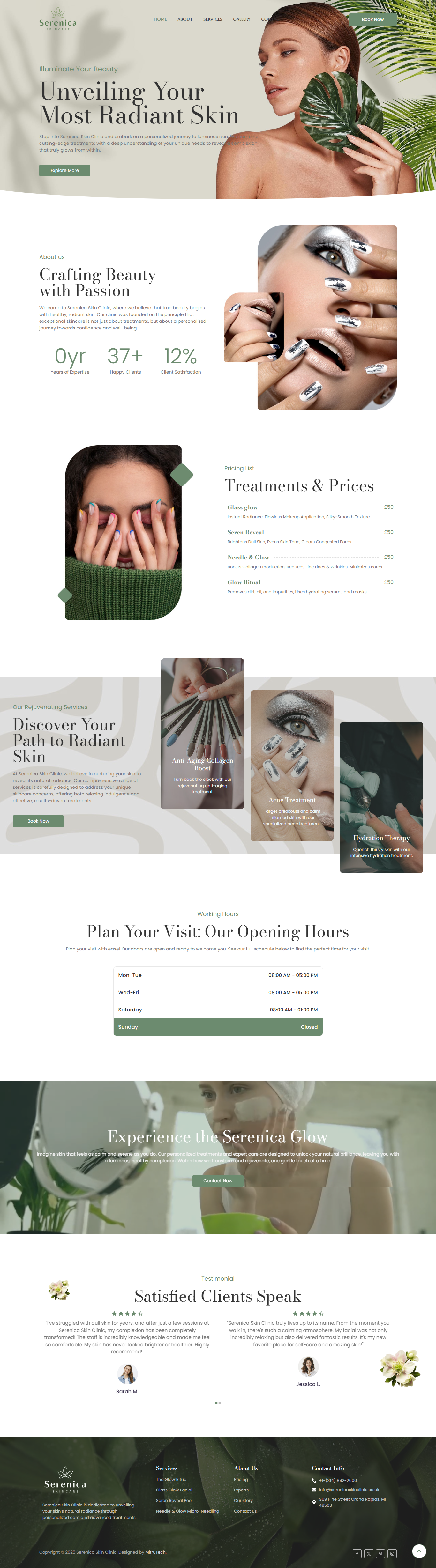 Serenica Skin Clinic – Skincare Website Excellence e commerce responsive ui web development website design woocommerce wordpress