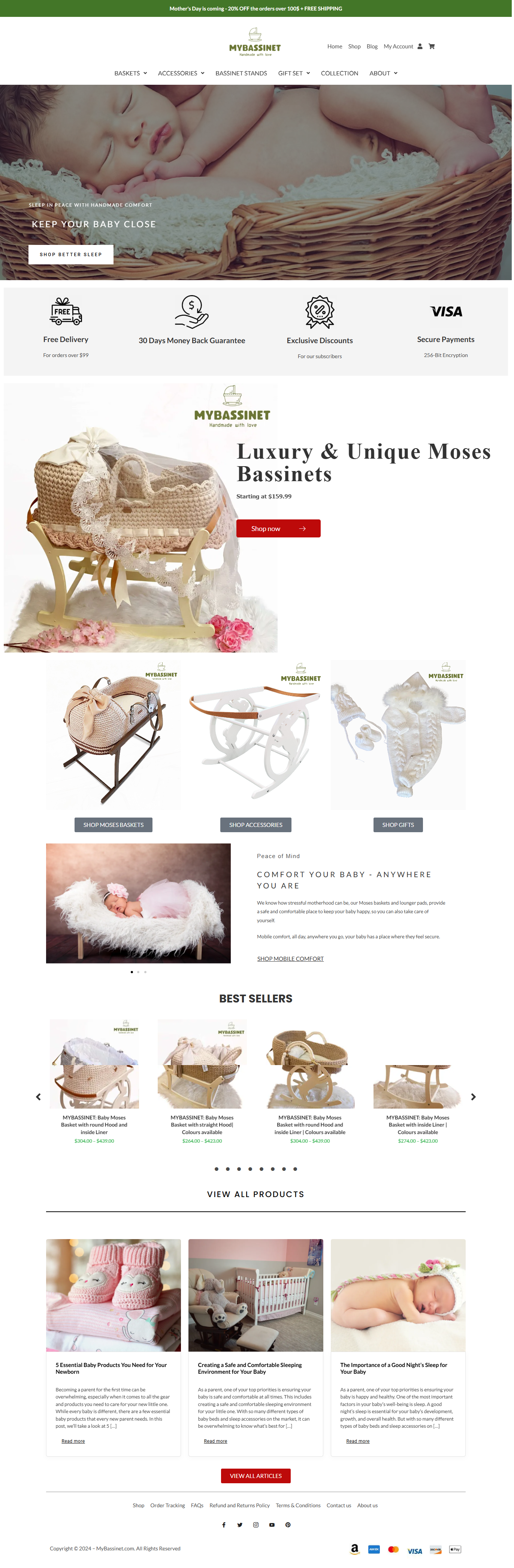 MyBassinet – Premium Baby Products eCommerce Site animation branding e commerce graphic design logo responsive uiux web development website design woocommerce wordpress
