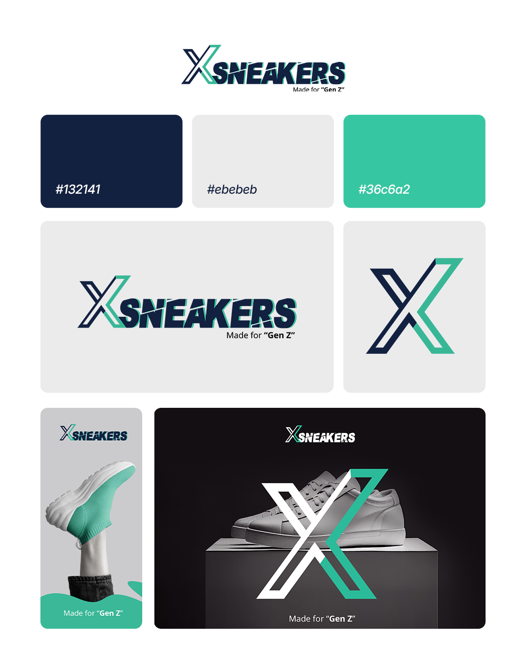 X-Sneakers branding graphic design logo