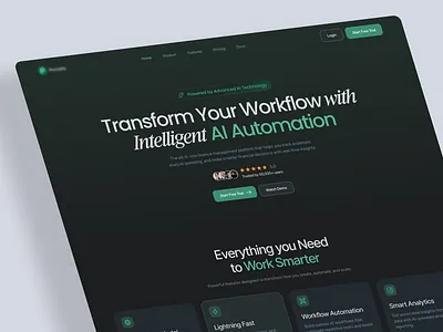 AI Powered SaaS Landing Page ai artificial inteligence creative design figma landing page saas saas landing page ui uiux webdesign website