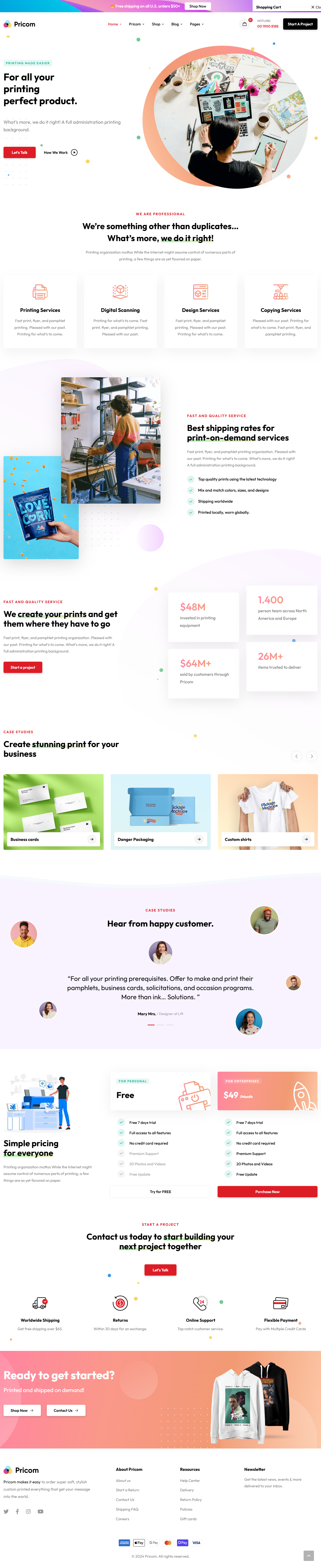 PriCom – Corporate Business Website e commerce logo responsive ui uiux web development website design woocommerce wordpress