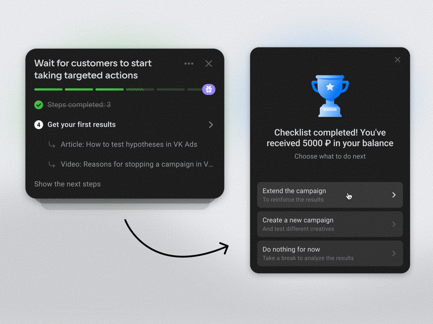 Сhecklist, Onboarding checklist dark desktop onboarding reward steps ui