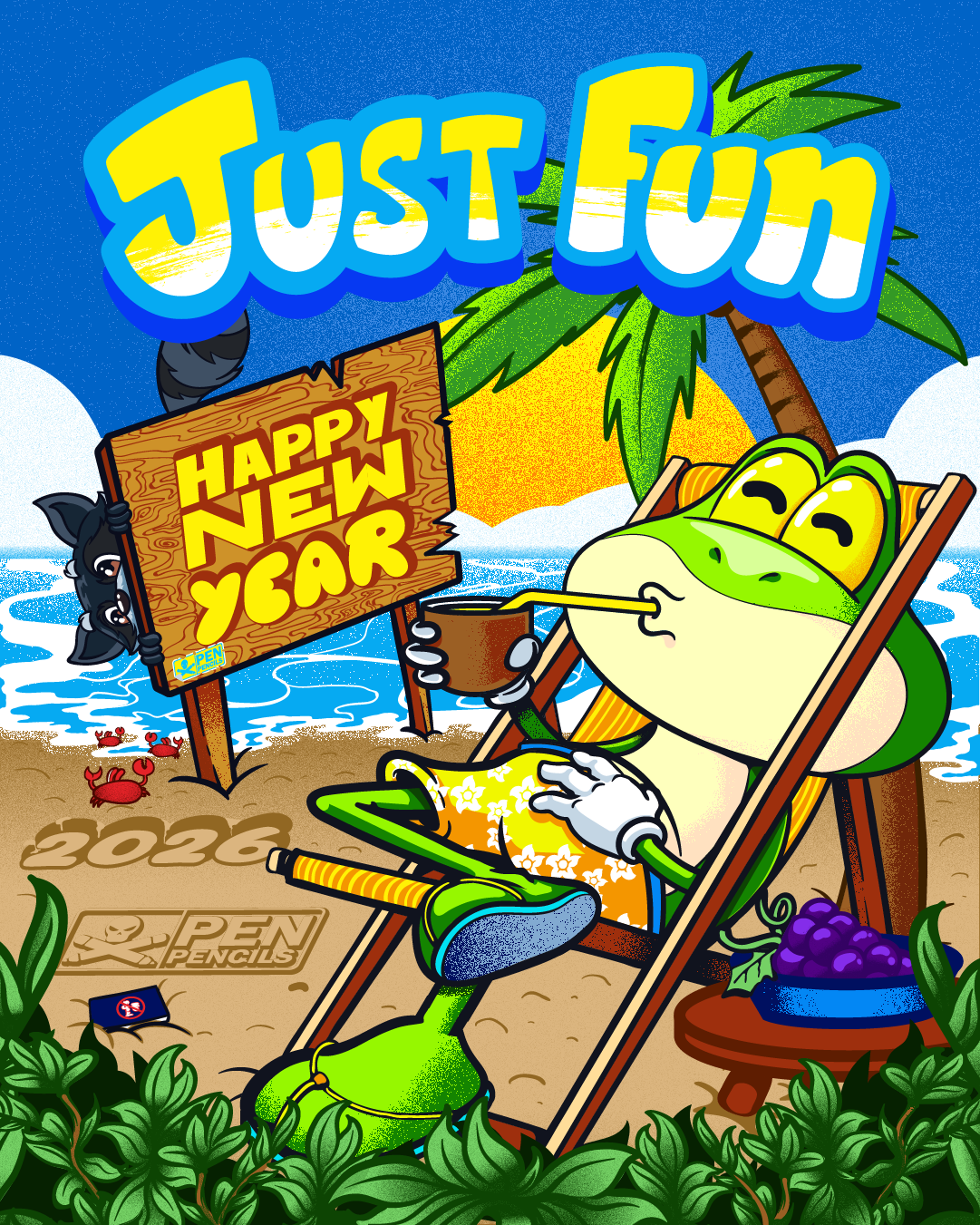 JUST FUN 2dillustration adobeillustrator beach cartoon character characterdesign creativity design graphic design illustration illustrator summer texture vector vectoraart