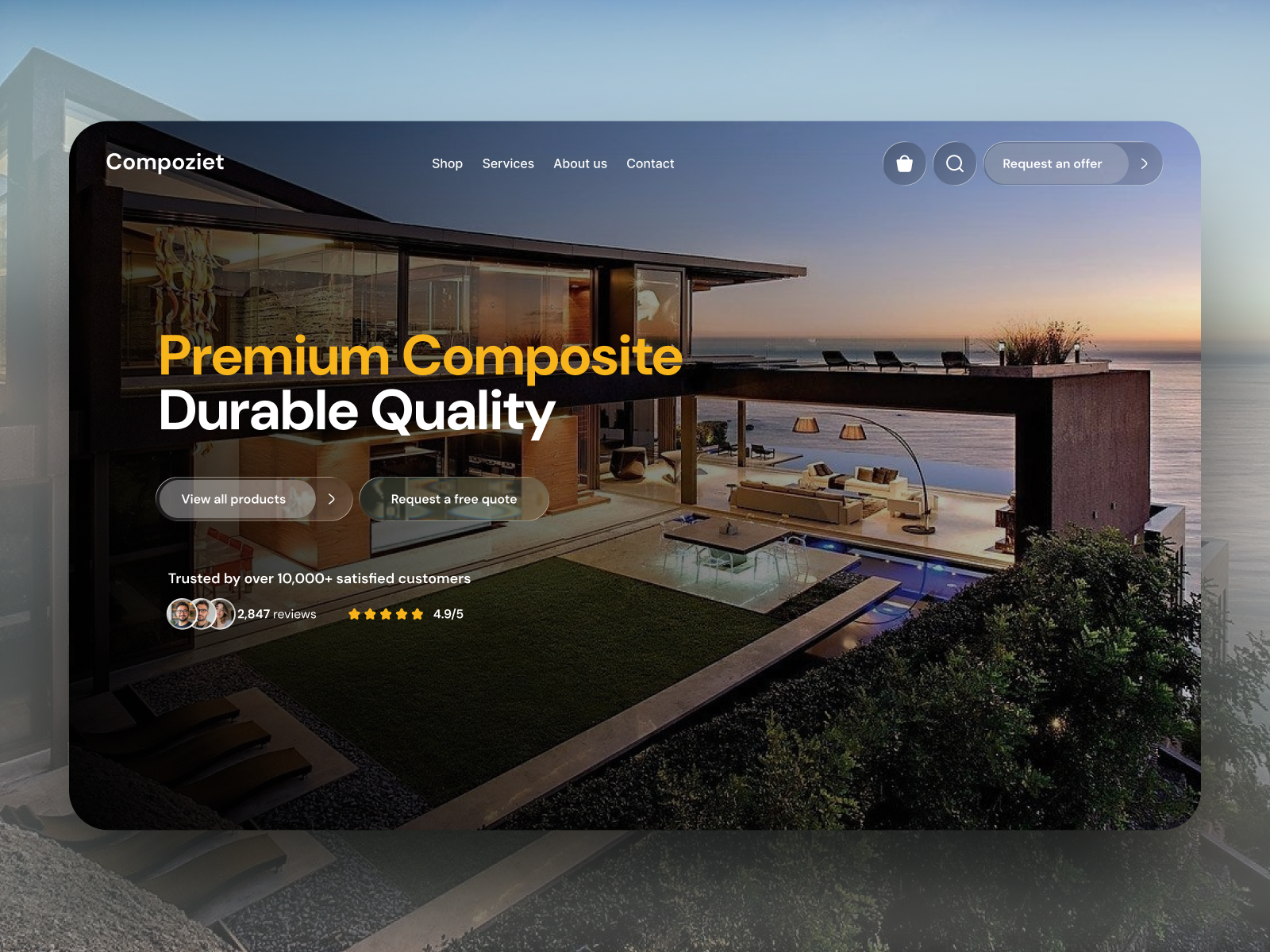 Example of Compoziet – Premium Composite Website UX Design