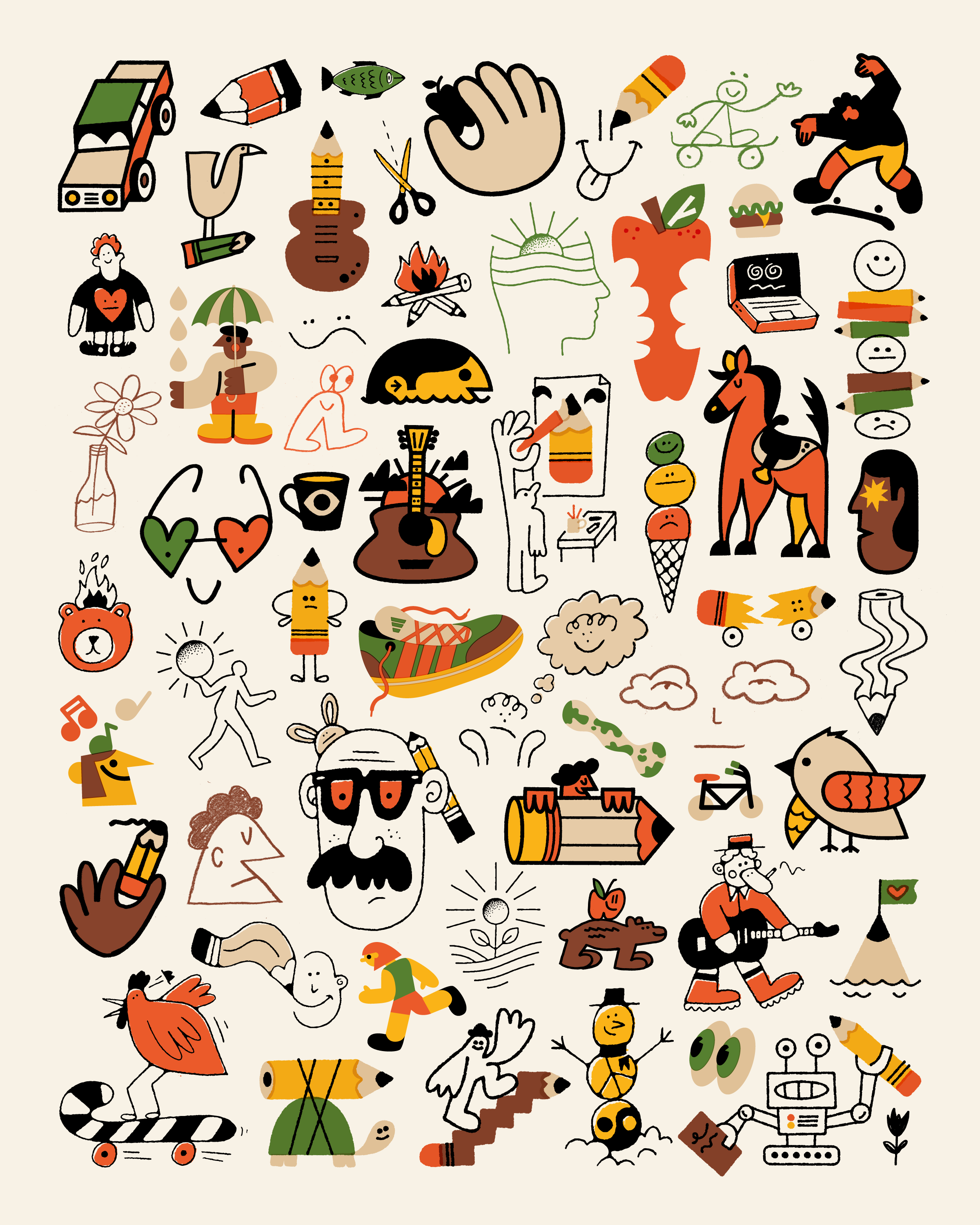 2025 Roundup ✏️✏️✏️ art character doodle fun illustration texture vector