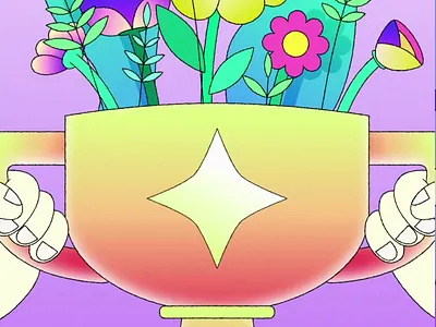 Character Explainers achievement animation award business celebration character corporate explainer flowers gradient growth hands illustration motion presentation startup success trophy vector winner