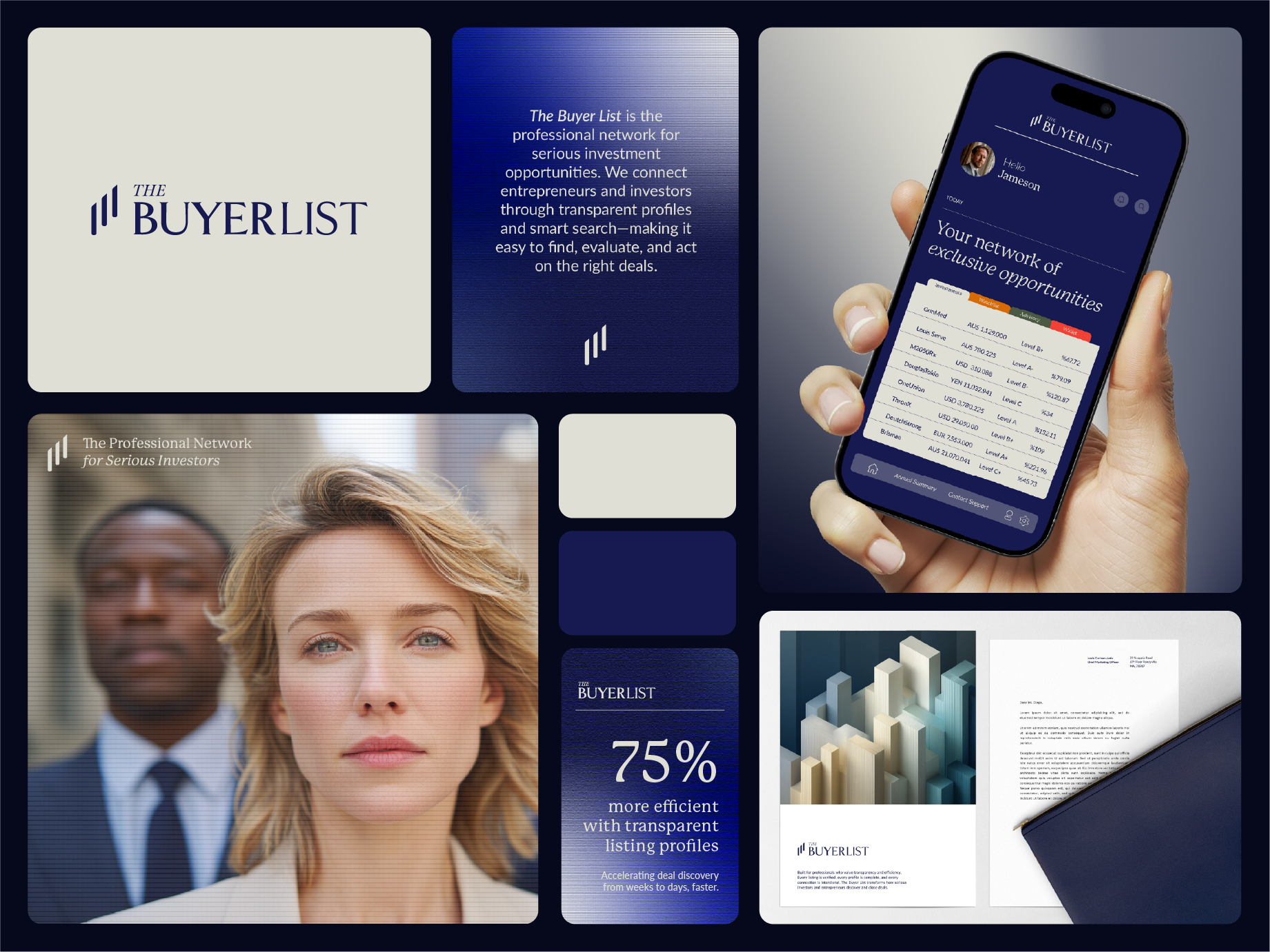 Brand Identity: The BuyerList brand identity branding entrepreneur finance fintech logo visual identity