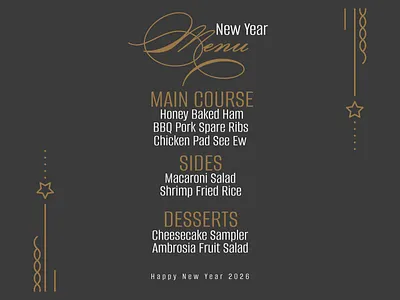 NYE Menu design graphic design menu new year nye style typography