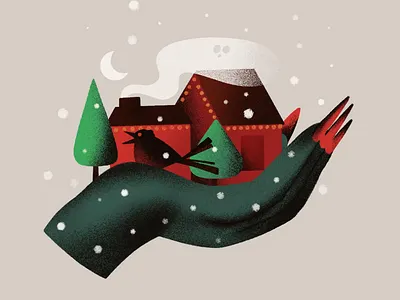 winter home art design illustration procreate texture