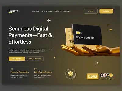 Seamless Digital Payments Landing Page clean interface conversion focused design design inspiration digital payments figma design financial technology fintech design fintech landing page marketing website minimal design modern ui payment platform product design saas website secure payment startup website trust based design ui ux design user experience web design