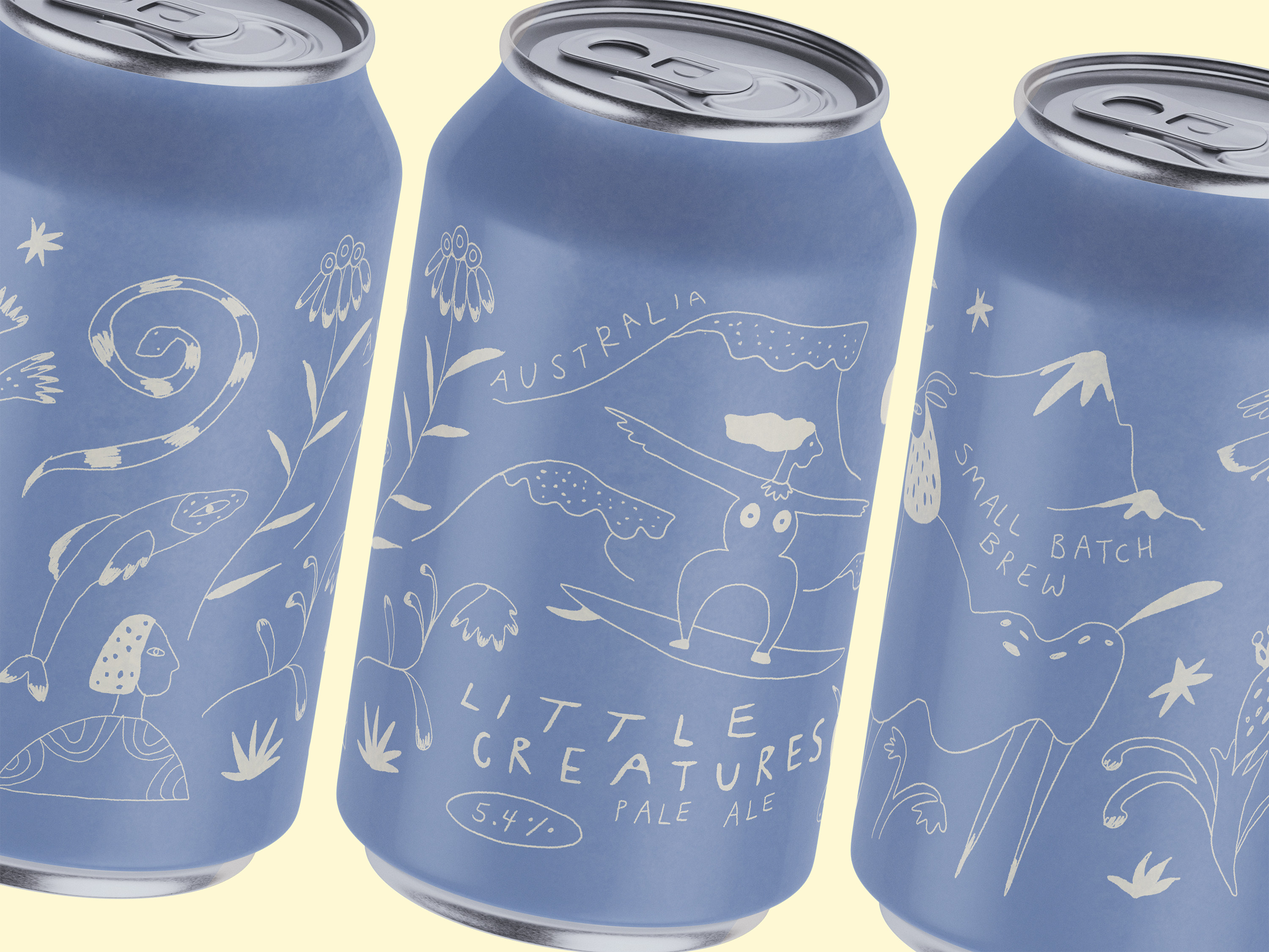 Craft Beer Can Label Illustration Mockup | Surf & Folk Art alcohol alcohol packaging beer beer branding beer can beer can art beer label beer label design beer packaging beverage packaging craft beer craft brewery folk art freelance illustrator hand drawn art illustration illustrator packaging design surf art