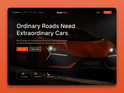 Luxury Car Rental – Hero Section design hero section ui ux website
