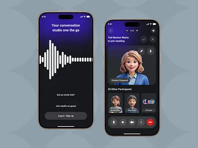 Live Studio Recoding App app app desig audio podcast dribbble live recording live streming mobile mobile app design mobile ui design modern app ui podcast streming recoding recording sound streming studio ui ux
