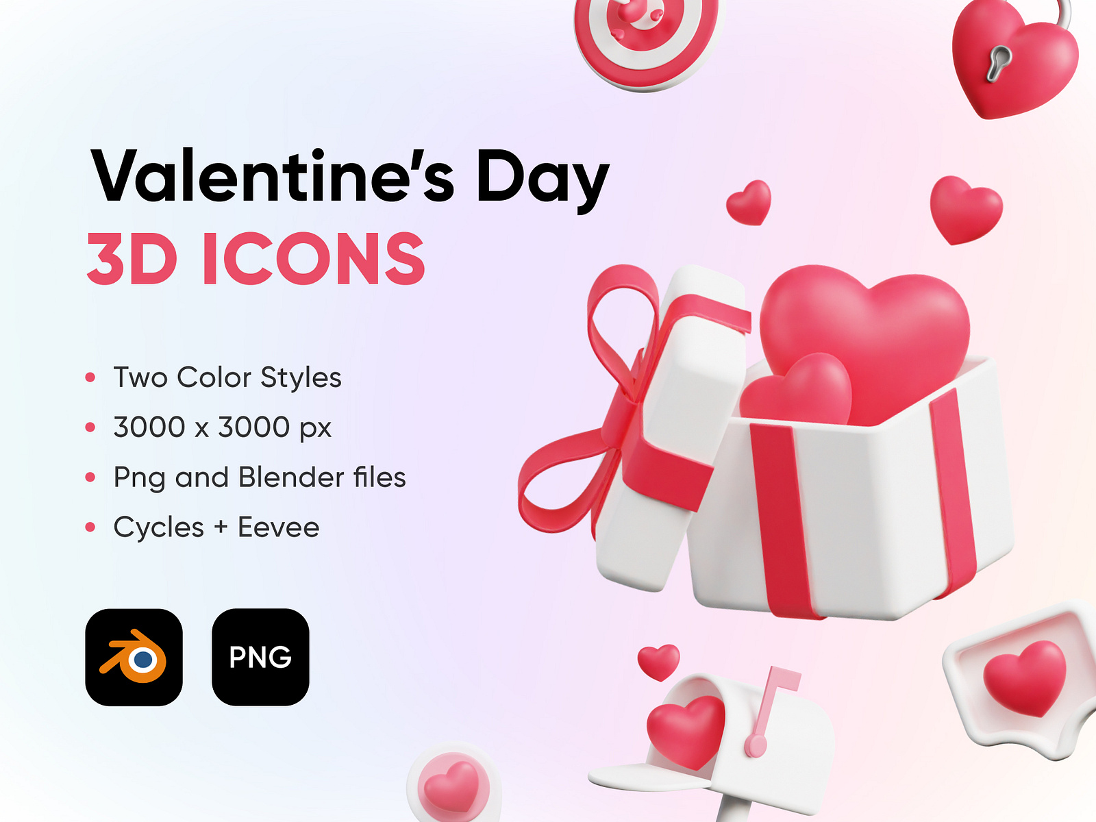 Valentine's Day 3D Icon Set by Rico CC on Dribbble