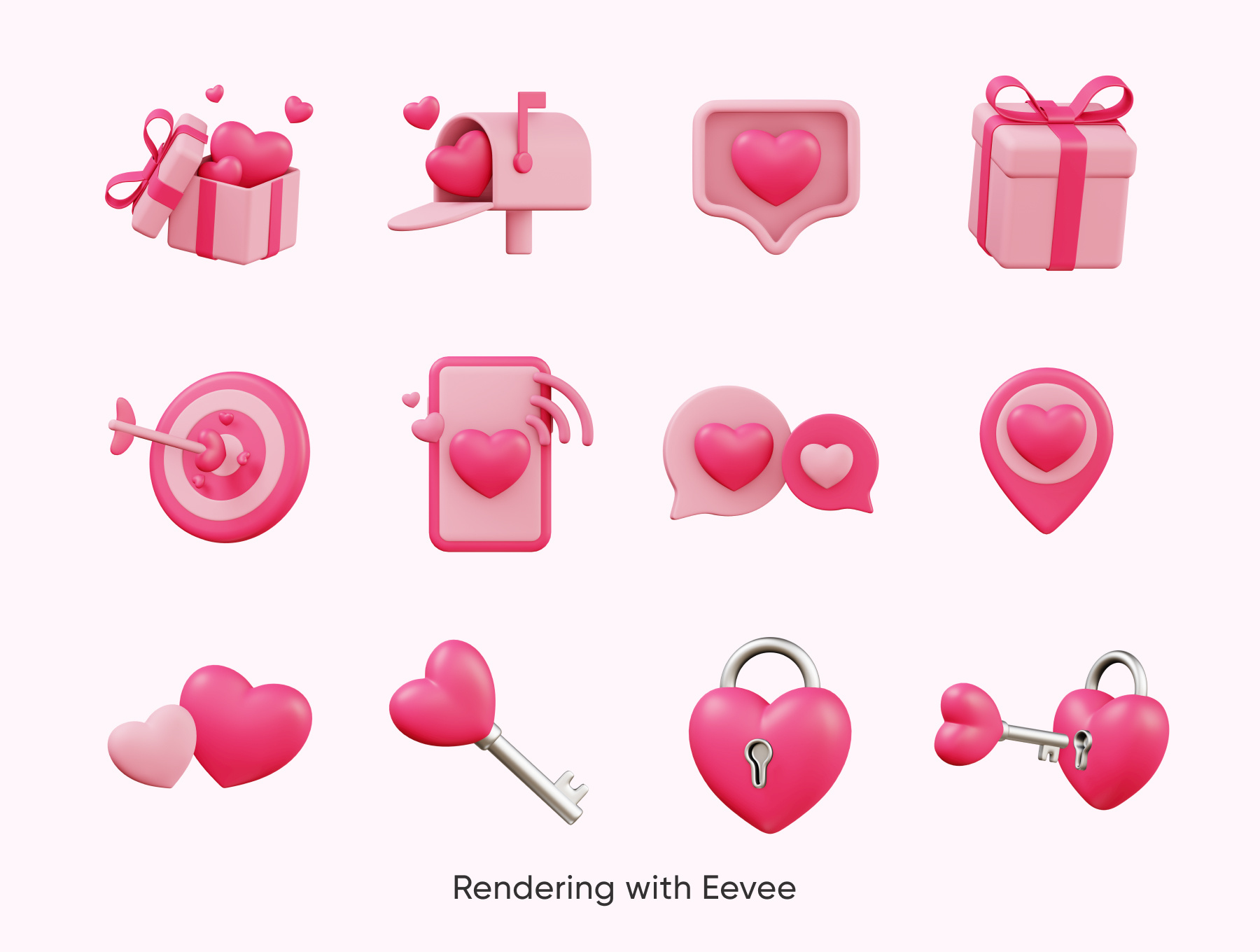 Valentine S Day 3d Icon Set By Rico Cc On Dribbble