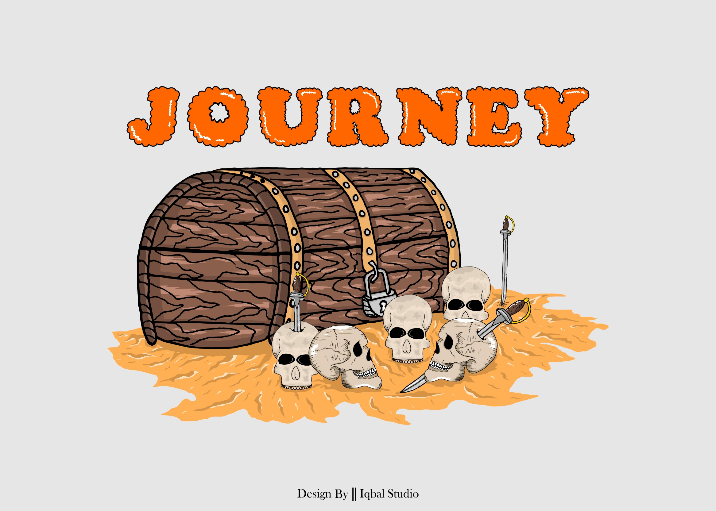 Journey: Merchandise adventure branding design design graphic design illustration journey journey design merchandise nature skull summer t shirt design texas travel treasure chest trip