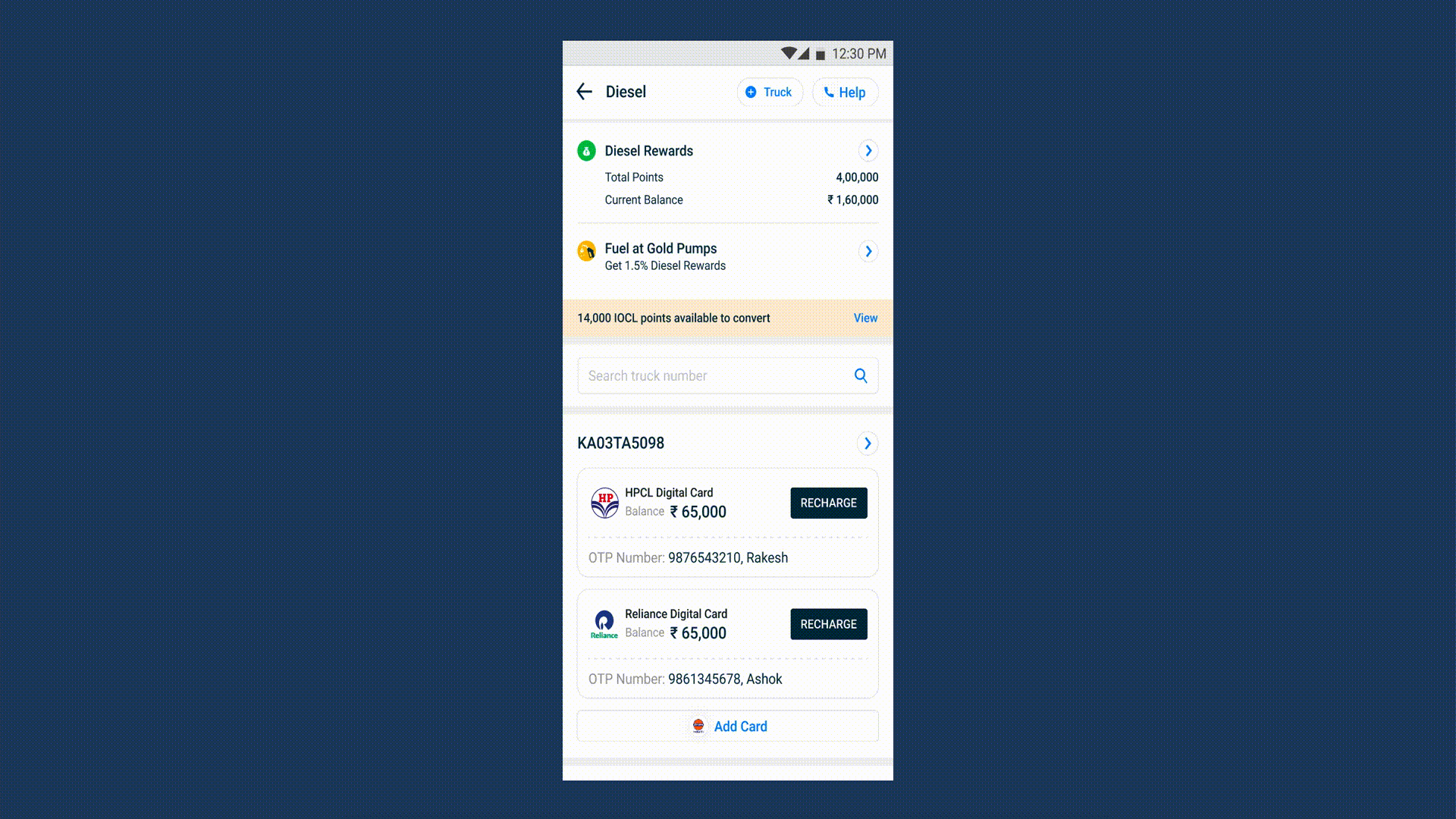 Fuel reward points conversion page by Rishabh Kumar on Dribbble
