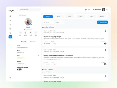 CRM LEAD DETAILS concept crm crm leads crm ui crm ux design graphic design leads leads ui leads ux ui ui design uiux ux ux design uxui